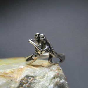 Sterling Embrace Ring, Abstract Sculptural Silver Design